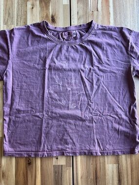 C&C California Cropped Tee Women’s Mauve Floral Graphic Boxy Fit